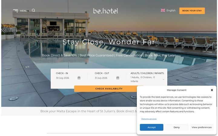 Screenshot of behotelmalta.com