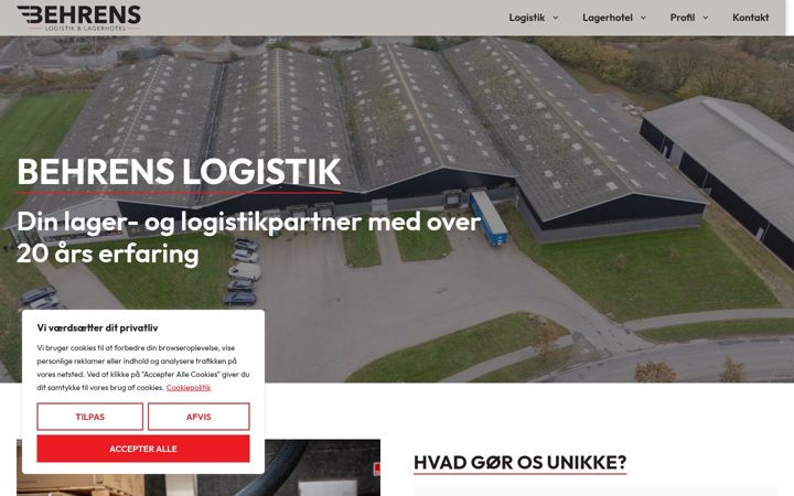 Screenshot of behrens-logistik.dk