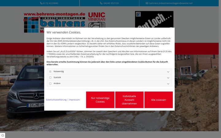 Screenshot of behrens-montagen.de