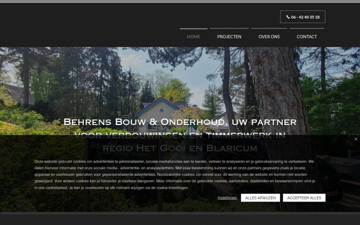 Screenshot of behrensbouw.nl