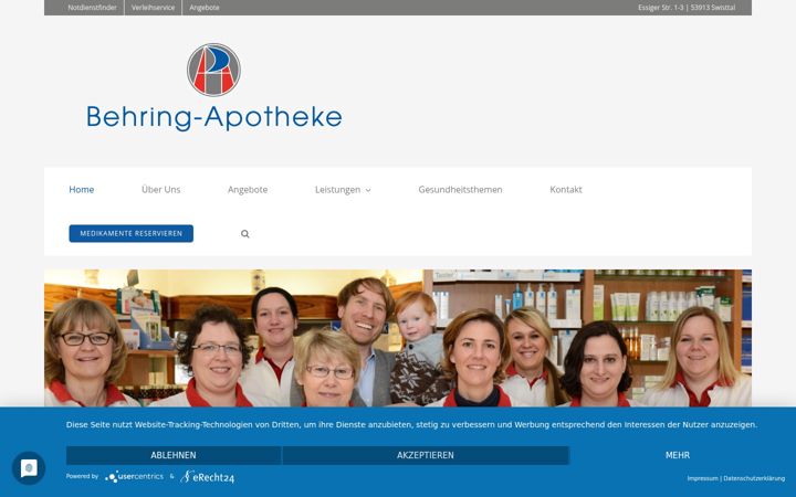 Screenshot of behring-apotheke-swisttal.de