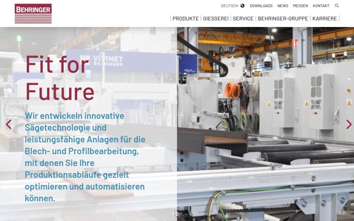 Screenshot of behringer.net