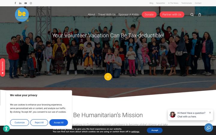 Capture d'écran de behumanitarian.org