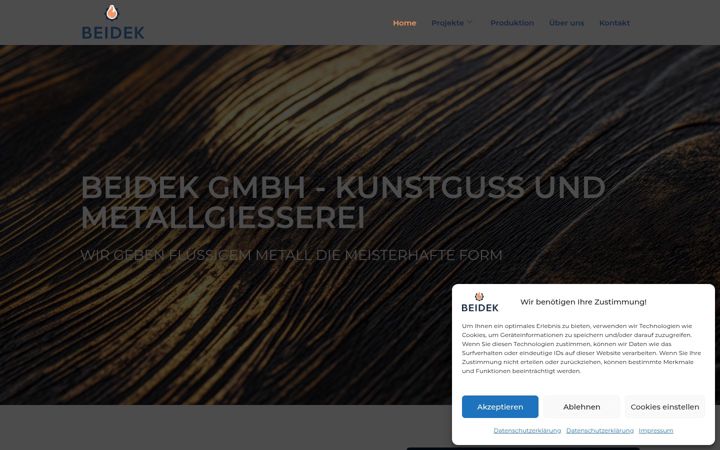 Screenshot of beidek-giesserei.de