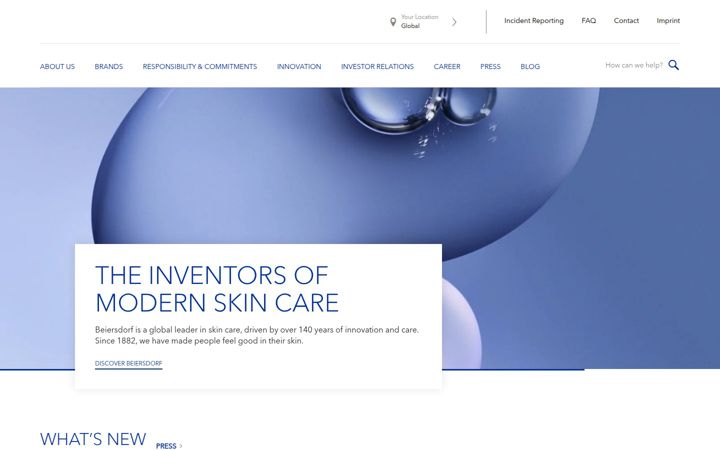 Screenshot of beiersdorf.com