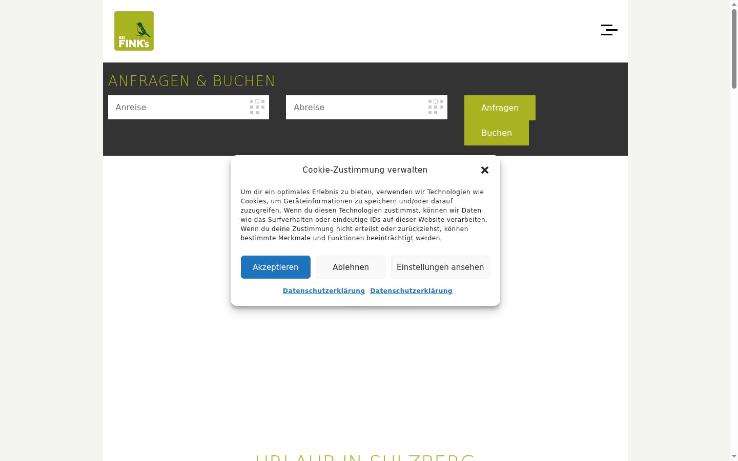 Screenshot of the consent banner shown before any interaction