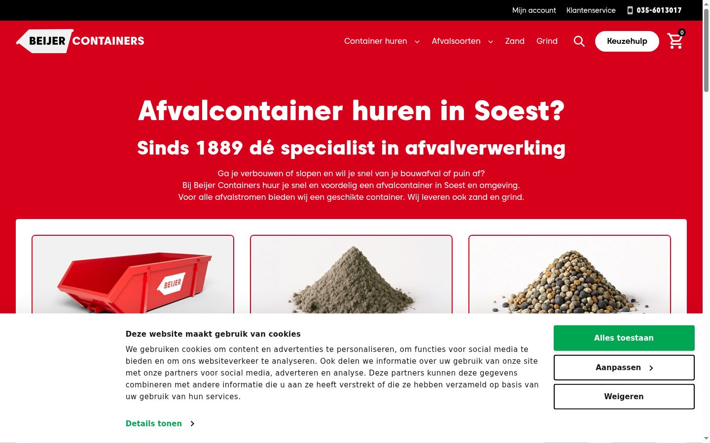 Screenshot del banner di consenso mostrato prima di qualsiasi interazione