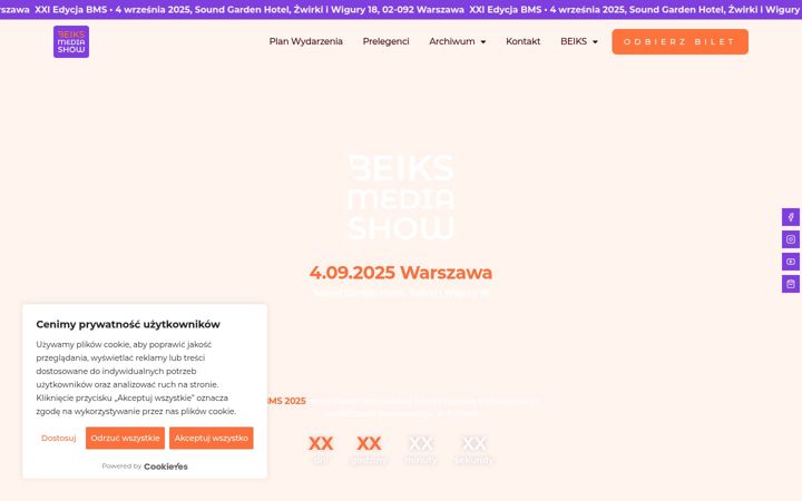 Captura de pantalla de beiksmediashow.pl