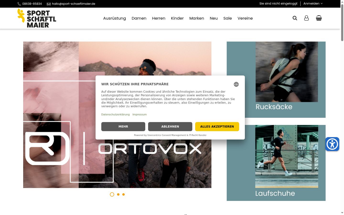 Sutikimo reklamjuostės, rodytos prieš bet kokią sąveiką, ekrano kopija