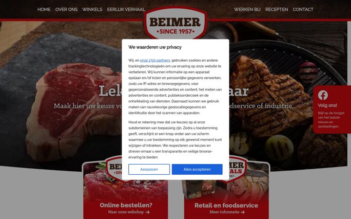 Screenshot of beimermeat.nl