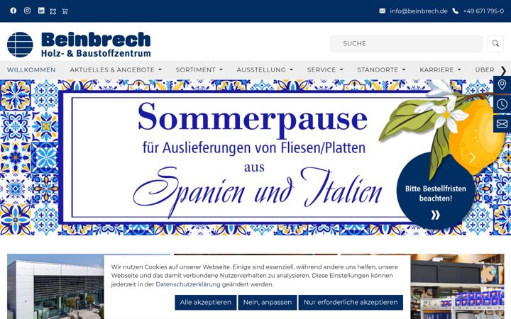 Screenshot of beinbrech.de
