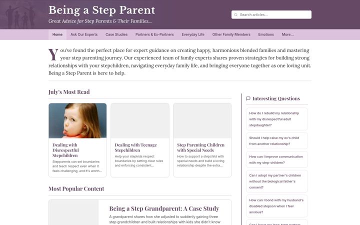 Screenshot of beingastepparent.co.uk