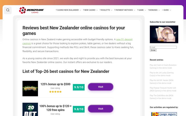 Screenshot of beingfrank.co.nz