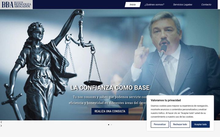 Screenshot of beingoleaabogados.com