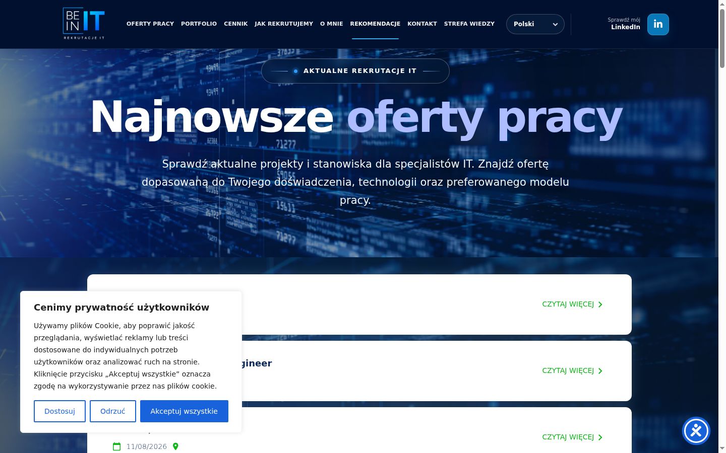 Captura de ecrã do banner de consentimento apresentado antes de qualquer interação