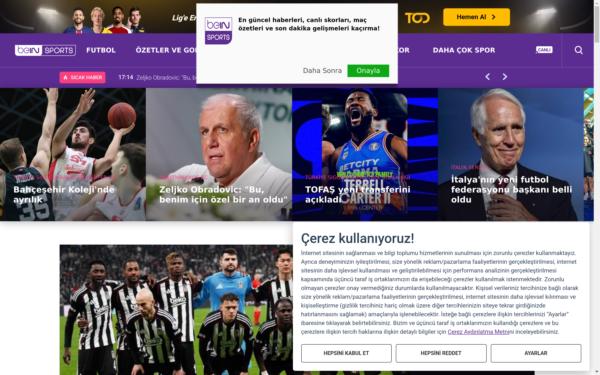 Screenshot of beinsports.com.tr