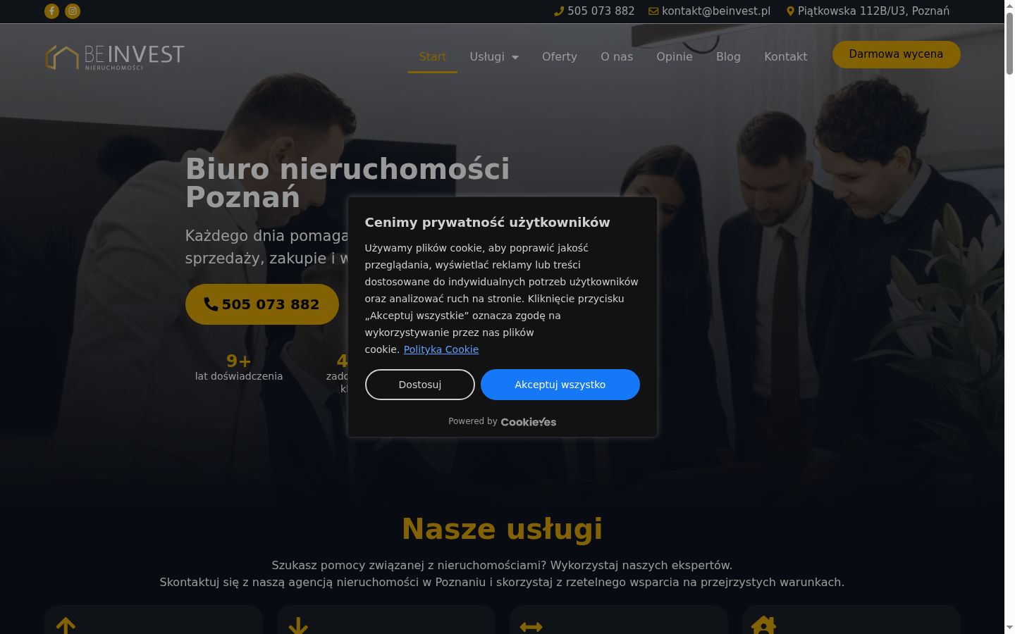 Képernyőkép a bármilyen interakció előtt megjelenő hozzájárulási bannerről