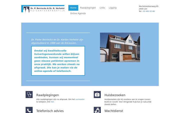 Zrzut ekranu beirinckxverhelst-huisartsen.be