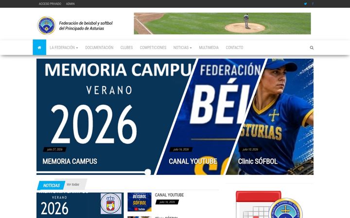 Screenshot of beisbolasturias.es