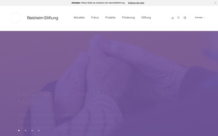 Screenshot of beisheim-stiftung.ch