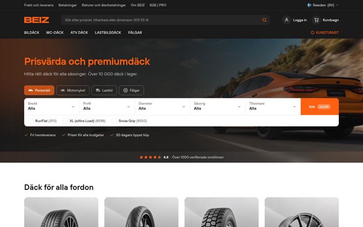 Screenshot of beiz.se