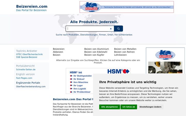 Screenshot of beizereien.com