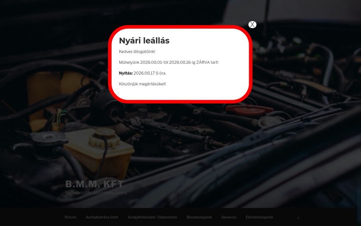 Screenshot of bejomotor.hu