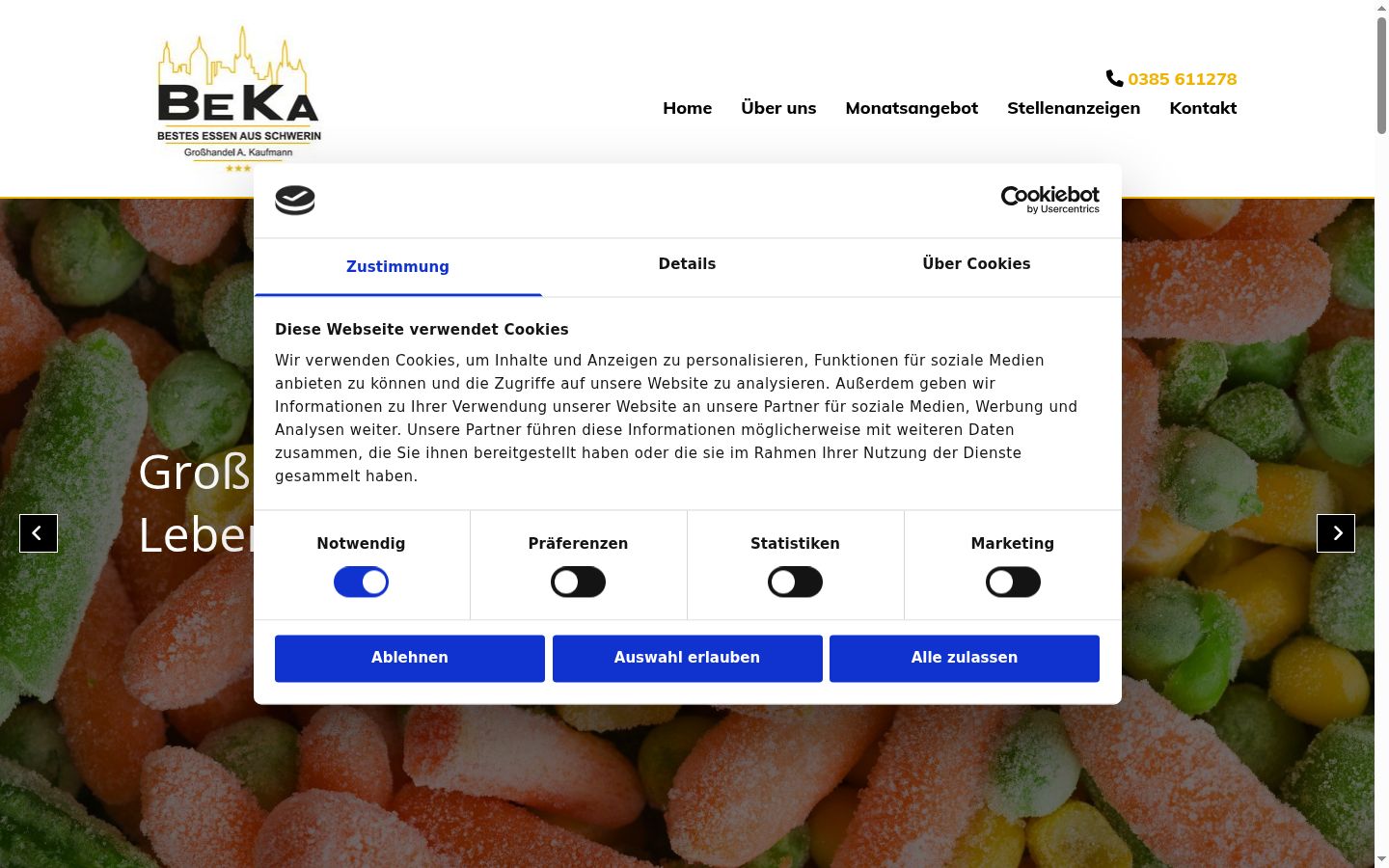 Screenshot tal-banner tal-kunsens muri qabel kwalunkwe interazzjoni