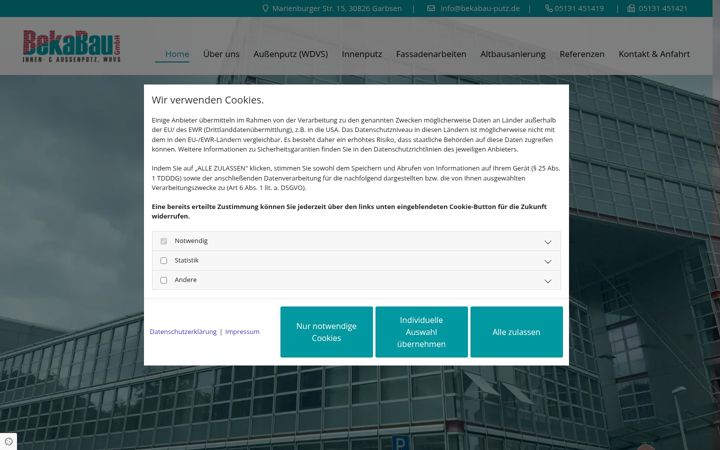Screenshot of bekabau-putz.de