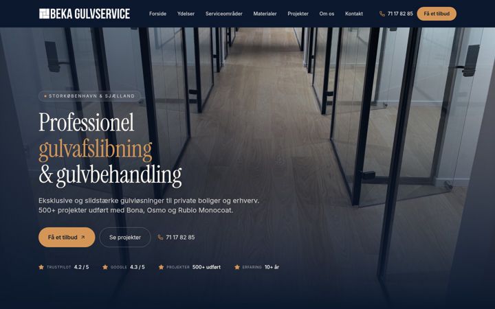 Screenshot of bekagulvservice.dk