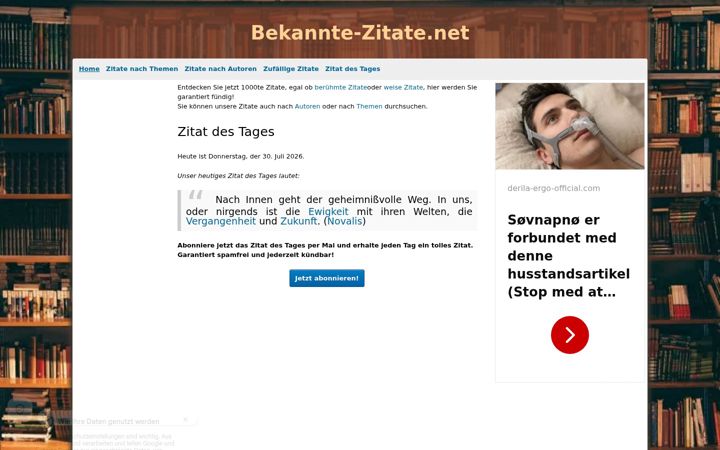 Screenshot von bekannte-zitate.net
