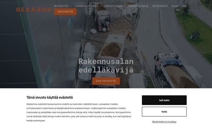 Captură de ecran a bekason.fi