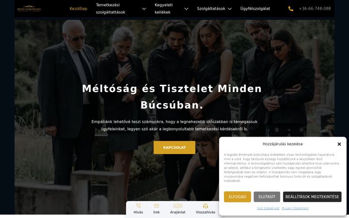 Screenshot di bekes-temetkezes.hu