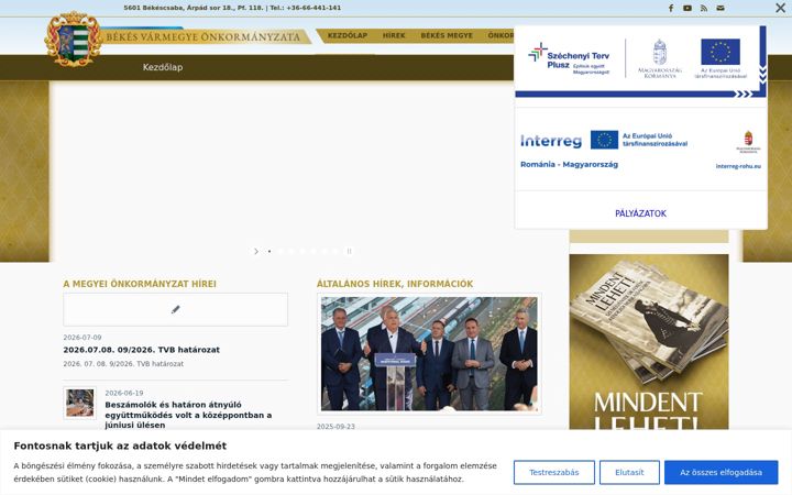 Screenshot of bekesmegye.hu