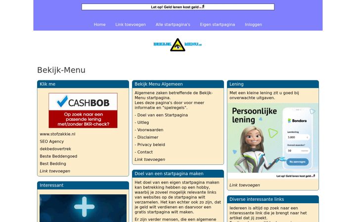 Screenshot of bekijk-menu.nl