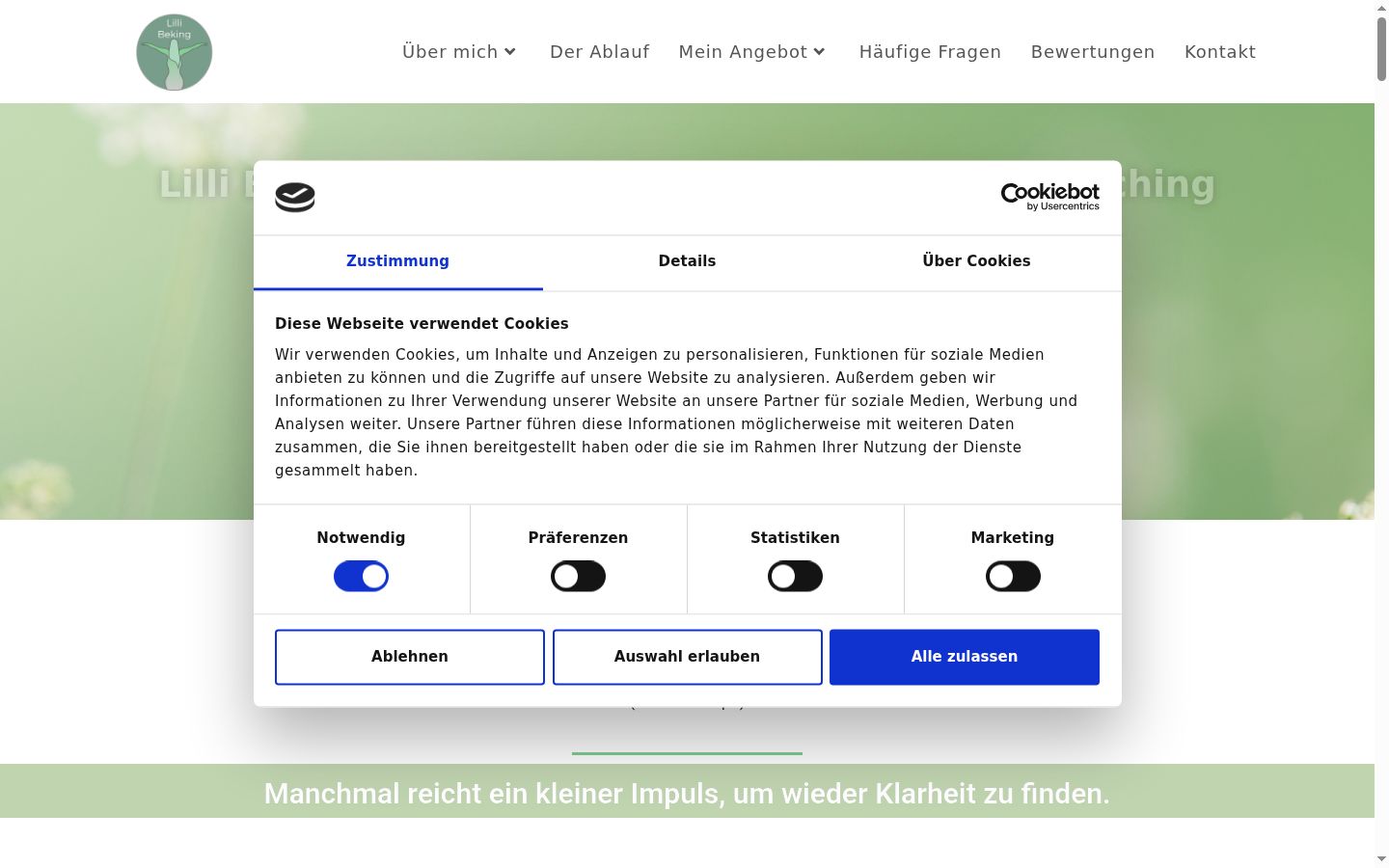 Screenshot tal-banner tal-kunsens muri qabel kwalunkwe interazzjoni