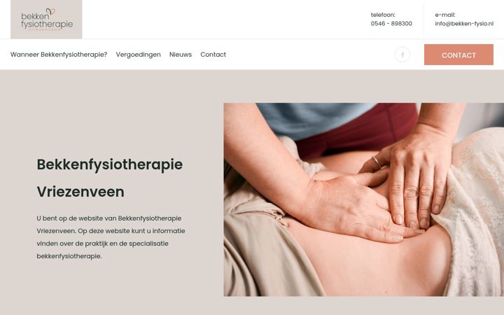 Képernyőkép: bekken-fysio.nl