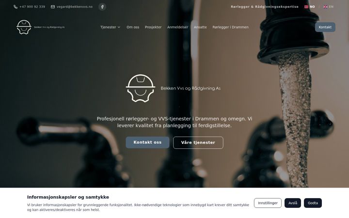 Snimka zaslona za bekkenvvs.no
