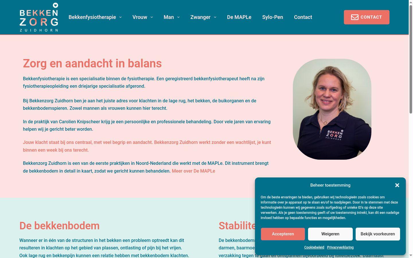 Skärmbild av samtyckesbannern som visades före någon interaktion