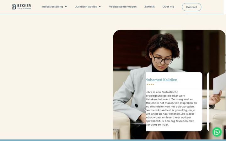 Screenshot stránky bekkeradvies.nl