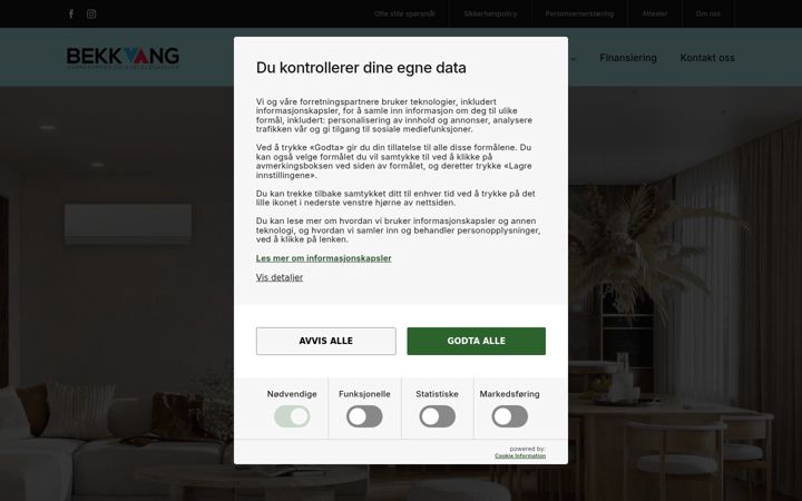 Screenshot ta' bekkvang.no