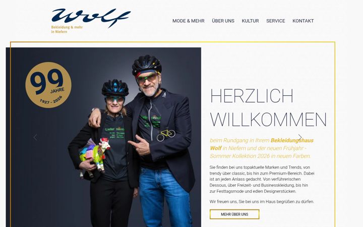 Screenshot of bekleidung-wolf.de