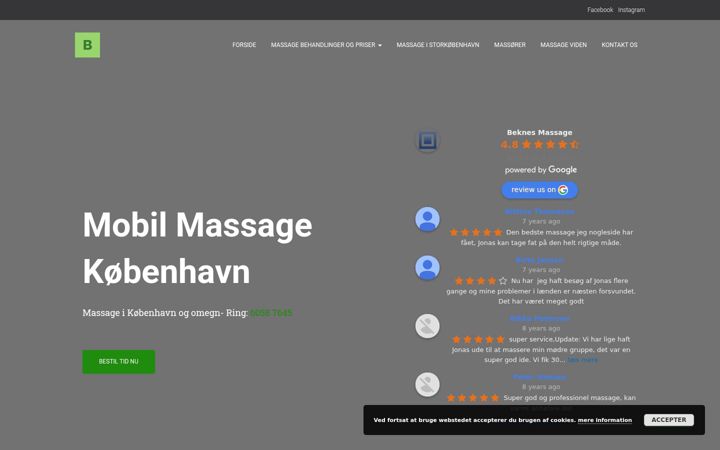 Screenshot of beknes-massage.dk