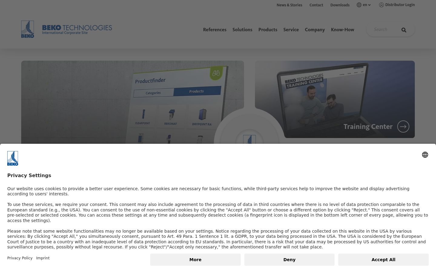Screenshot des Einwilligungsbanners vor jeglicher Interaktion