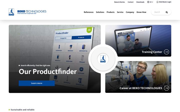 Screenshot of beko-technologies.com