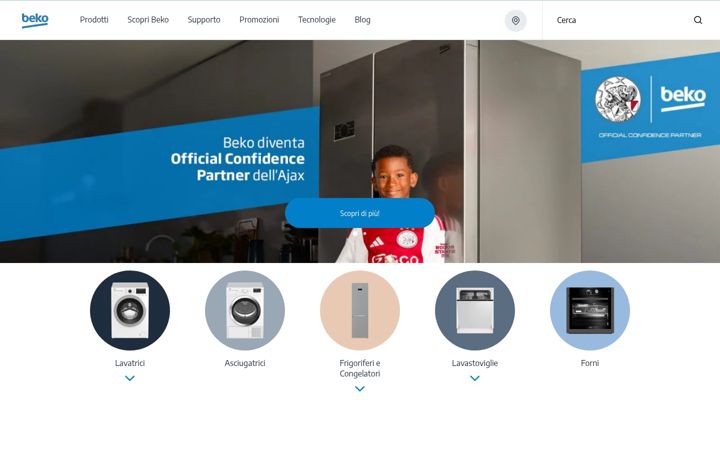 Screenshot of beko.it