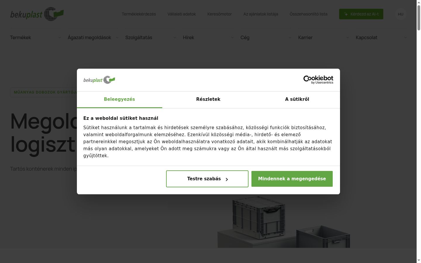 Screenshot van de toestemmingsbanner zoals getoond vóór enige interactie