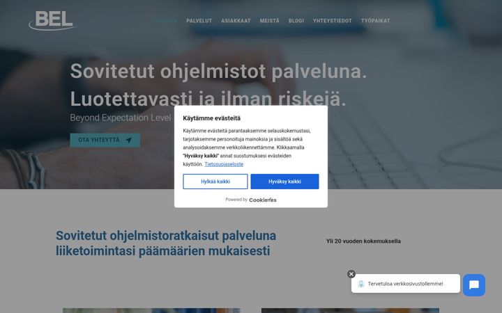 Screenshot of bel.fi