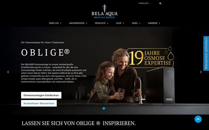 Screenshot of bela-aqua.de