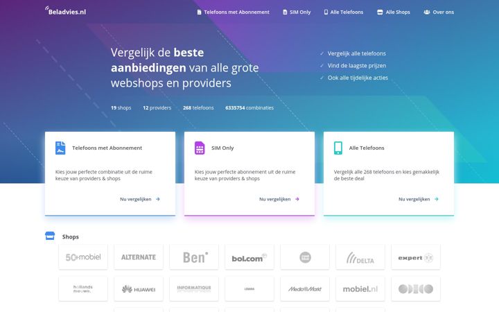 Screenshot of beladvies.nl